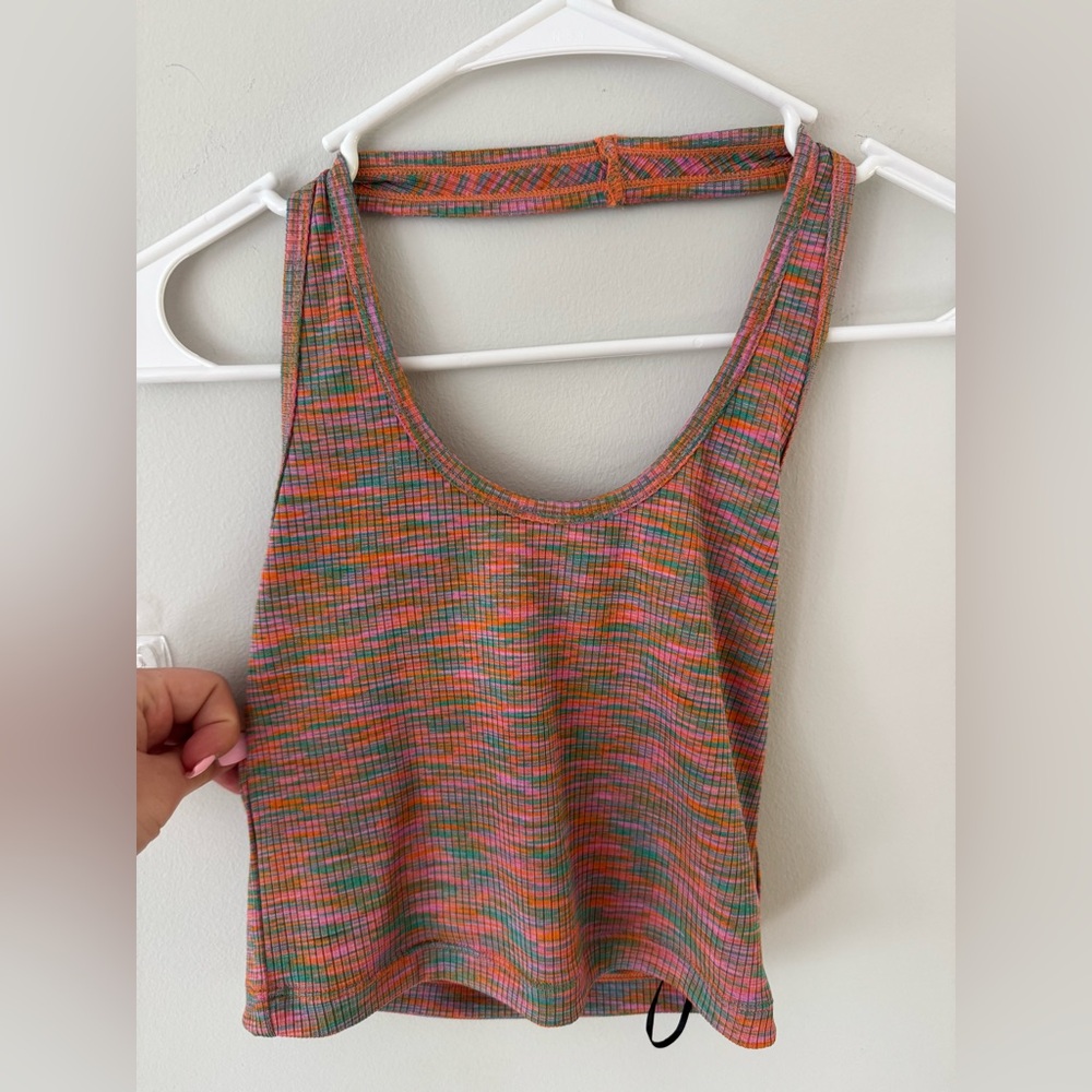 H&M Multicolor Ribbed Racerback Tank — Orange, Pink, Green